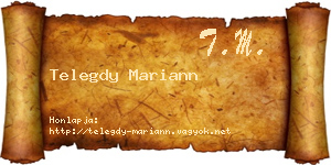 Telegdy Mariann névjegykártya